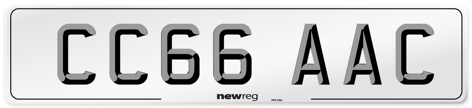 CC66 AAC Number Plate from New Reg